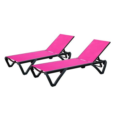 Zeus Ruta Piece Rose Red Metal Adjustable Position Outdoor Chaise