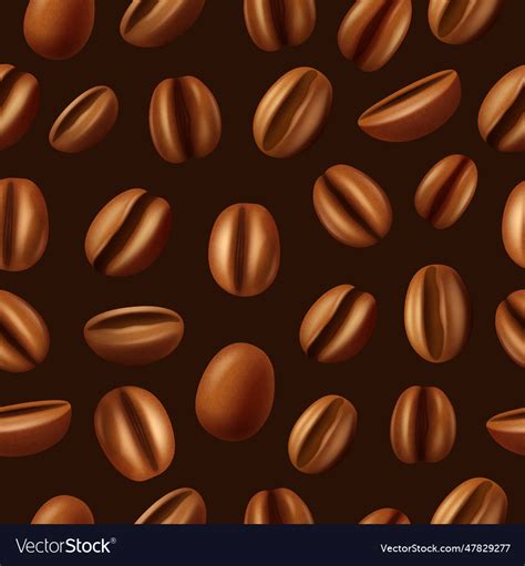 Coffee Beans Seamless Pattern Background Vector Image