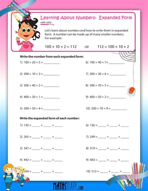 Writing Numbers In Expanded Form Worksheet Printable Word Searches