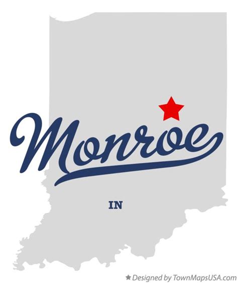 Map of Monroe, Madison County, IN, Indiana