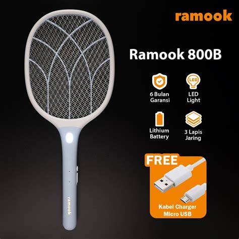 Jual Raket Nyamuk Lampu Led Led Light Mosquito Racket White Ramook