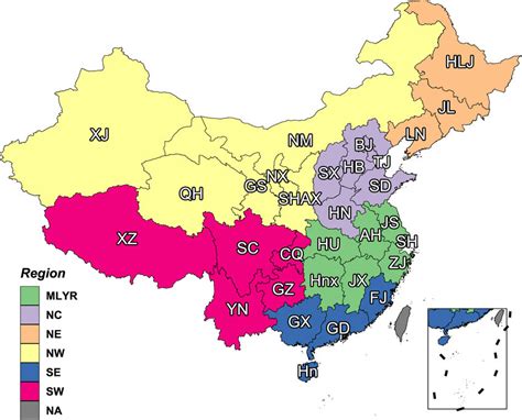 China Agricultural Regions Liu And Li 2018 Regions Middle And Lower