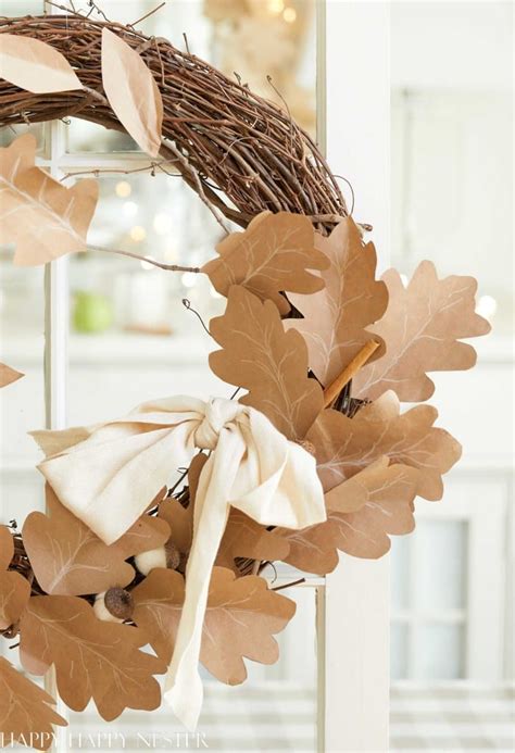 Paper Wreath Diy Paper Bag Leaves Happy Happy Nester