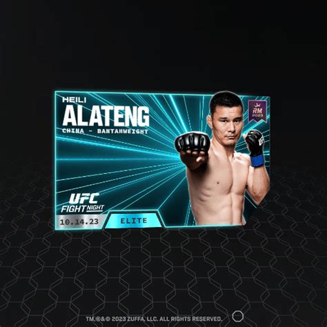 Heili Alateng UFC Fight Night 10 14 23 ELITE NFT For Sale 2022 23