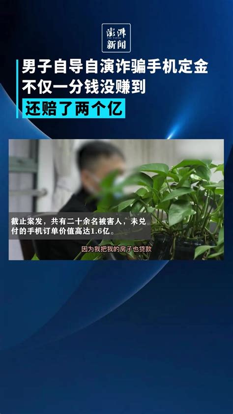 男子自导自演诈骗手机定金，不仅一分钱没赚到还赔了两个亿凤凰网视频凤凰网