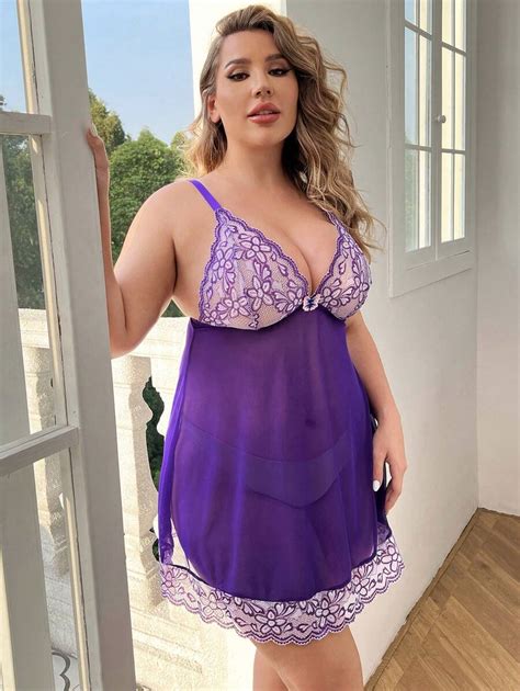 Plus Size Wireless And Sexy Lingerie Dress Shein Usa