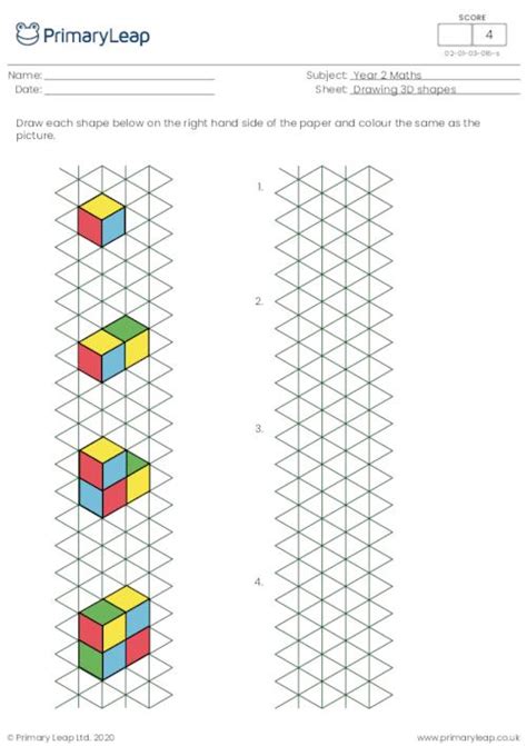 Draw 3D Shapes Worksheet