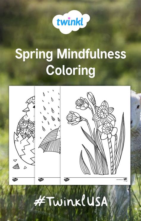 Spring Mindfulness Coloring Mindfulness Colouring Color Activities