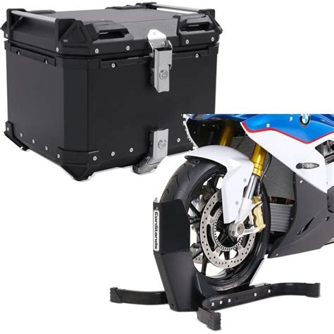 Set Top Case Alu Moto Xb Noir Litres Bagtecs Avec Bloque Roue