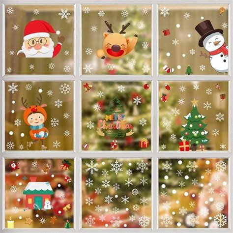 Autocollant Fenetre Noel Noël Décoration Stickers 9 Feuilles 30 20