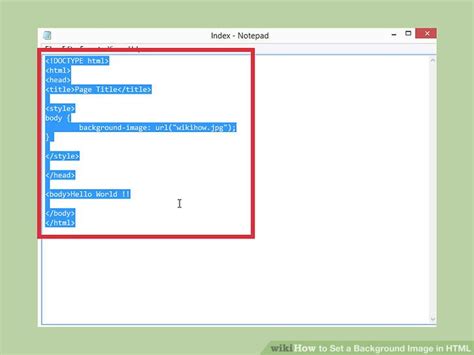 How To Set A Background Image In Html 13 Steps With Pictures