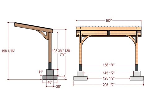 Single Cantilevered Carport Plan Wooden Cantilever Carport Etsy