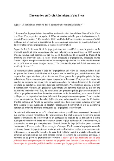 Dissertation En Droit Administratif Des Biens Cet Article L Du