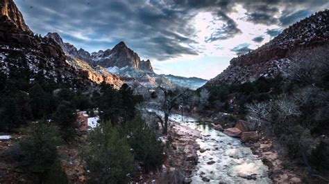 Zion Sunset Time Lapse In Winter Youtube