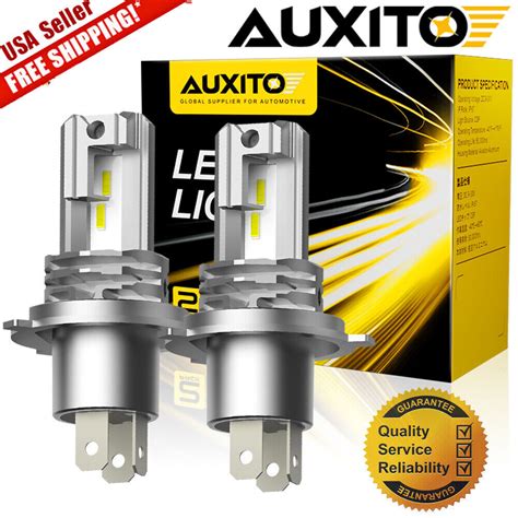 Auxito H4 9003 Led Headlight Bulbs Kit High Low Beam Combo 2 Super White 20000lm Ebay