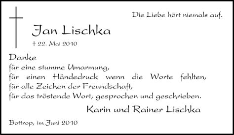 Traueranzeigen Von Jan Lischka Trauer In NRW De