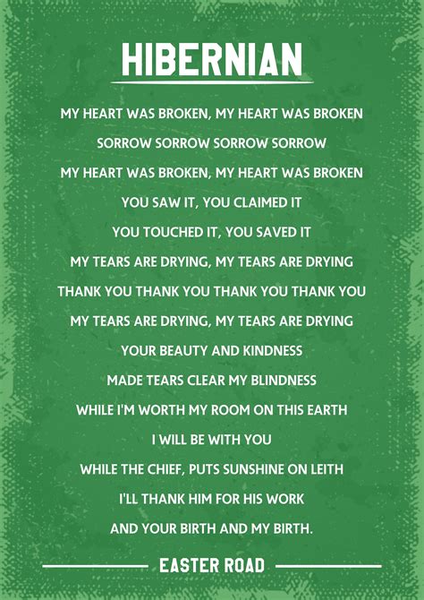 Hibernian FC Sunshine On Leith Song Art Print Etsy UK Sunshine On