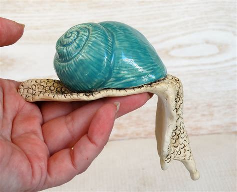 Handmde Ceramic Snail Figurine Decorative Ceramic Figurine Etsy