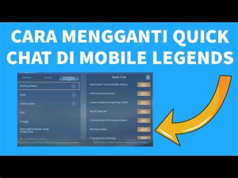 Cara Mengganti Quick Chat Di Mobile Legends YouTube