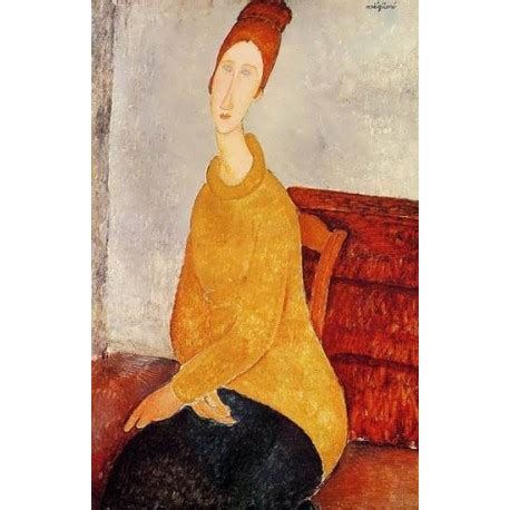 Yellow Sweater Aka Portrait Of Jeanne Hebuterne By Amedeo Modigliani