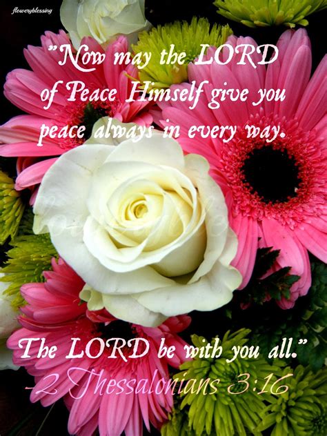 Flowery Blessing Now May The Lord Of Peace Himself Give You Peace