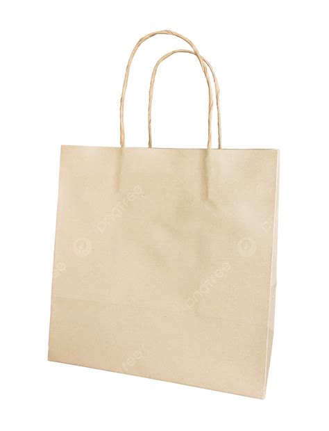 Brown Paper Bag On White Background Retail Pattern White Recyclable