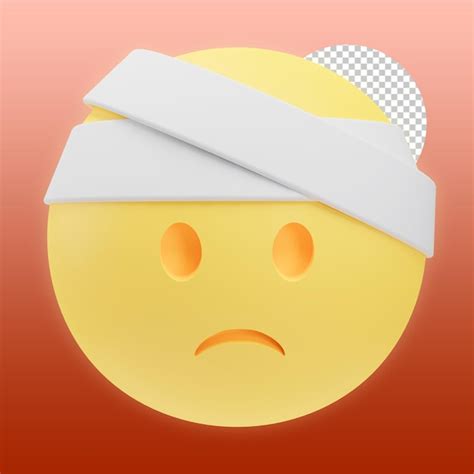 Premium PSD Head Bandage Emoticon 3d Illustration