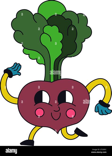 Funny Beetroot Character Happy Vegetable Personage Stock Vector Image