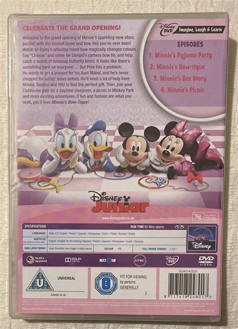 Mickey Mouse Clubhouse Minnie S Bow Tique NEW SEALED DVD 2011 EB19