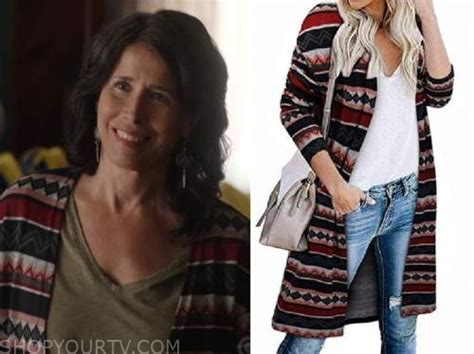 Sullivans Crossing Season 1 Episode 2 Ednas Red Aztec Pront Cardigan