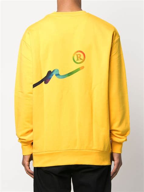 Philipp Plein Signature Logo Print Sweatshirt Yellow FARFETCH