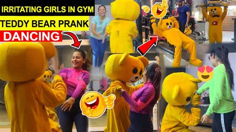 Irritating And Dance With Cute Girls Teddy Bear Prank At Gym Funny