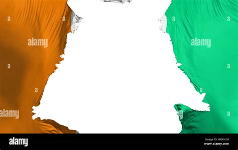 Cote Divoire Flag Ripped Apart White Background D Rendering Stock