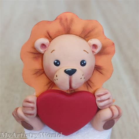 Lion With Heart Cake Topper My Artistry World