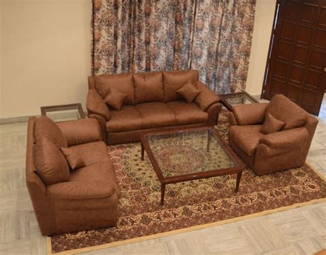 Brown Rectangular 6 Seater Leather Sofa Set 3 2 1 At Rs 15000 Set In