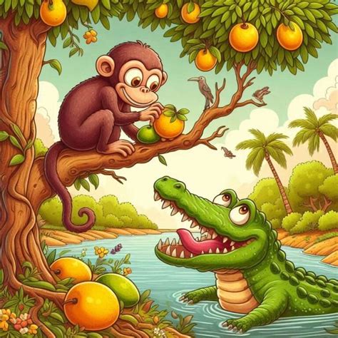 monkey   crocodile