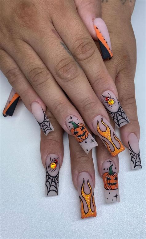 30 Spooktacular Halloween Nail Designs Spider Web Spooky Pumpkin Nails