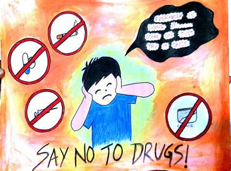 poster making activity  drug awareness canara college mangaluru
