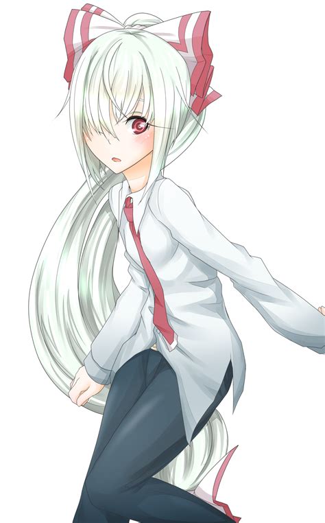 Safebooru 1girl Blush Bow Fujiwara No Mokou Hair Bow Hair Over One Eye Hair Ribbon Highres