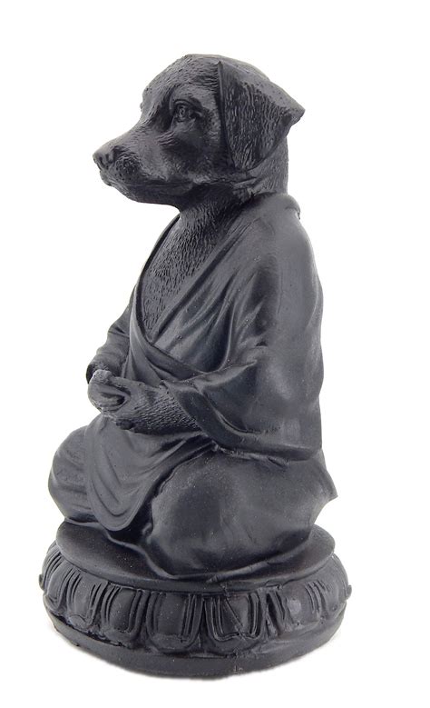 Bellaa 29608 Dog Statue Zen Buddha Yoga Pose Meditation 6 Inch