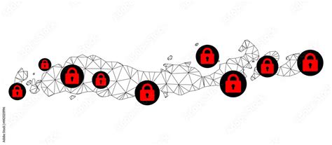 polygonal mesh lockdown map  indonesia flores islands abstract