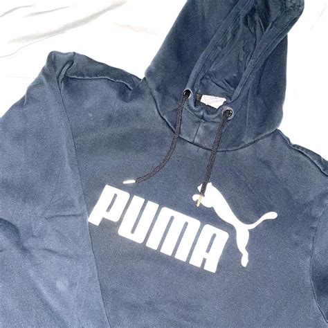 Puma Men's Black and White Hoodie | Depop