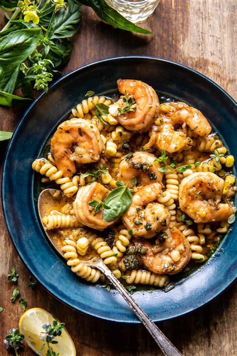 Spicy Lemon Butter Shrimp Scampi With Herbed Corn Yummy Recipe