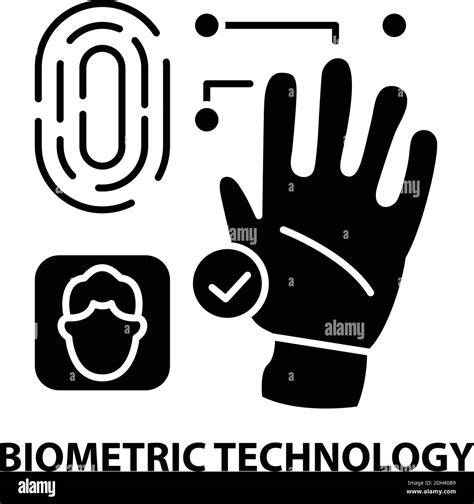 Biometric Technology Icon Black Vector Sign With Editable Strokes