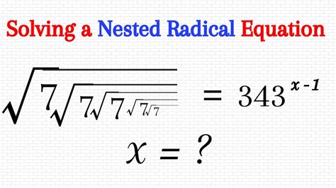 Can You Solve This Level Nested Radical Equation It S Kinda Tricky