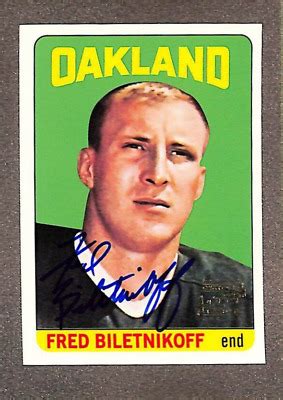 Topps Topps Football Fred Biletnikoff Auto Oakland