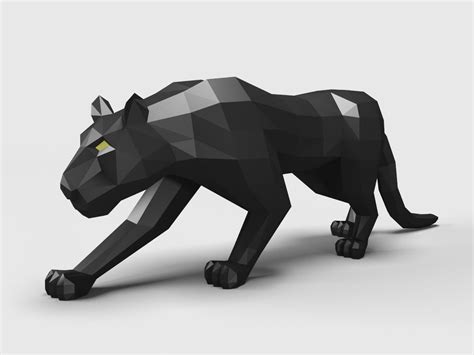 Panther Puma Low Poly D Model Cgtrader