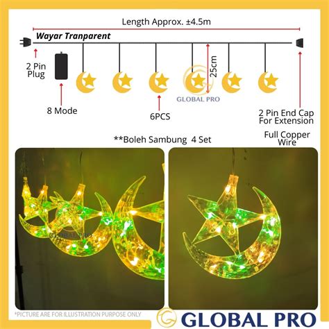 Raya Lampu Raya Bulan Bintang Lampu Kelip Kelip Hari Raya Eid