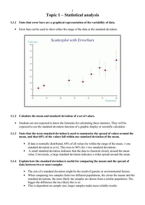 1 Statistical Analysis Notes