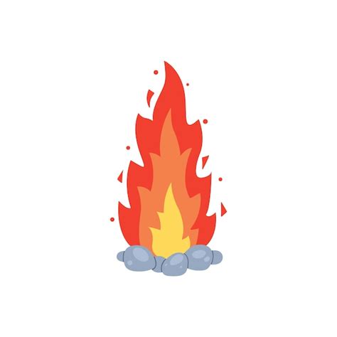 Icono de fogata vector de hoguera ardiente llamas de leña queman